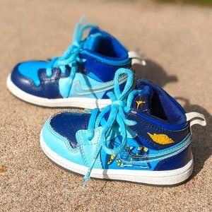 Nike Air Jordan 1 Mid Fly Bv8175-400 Blue Void Toddler Sneakers